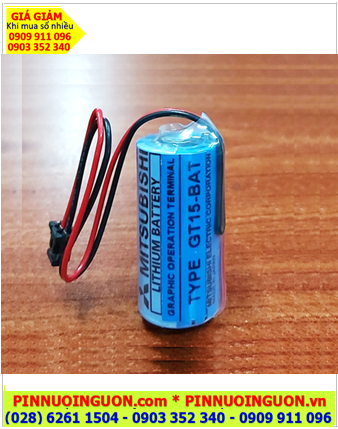 Mitsubishi GT15-BAT; Pin nuôi nguồn Mitsubishi GT15-BAT lithium 3v 2/3A 1800mAh _Xuất xứ Nhật